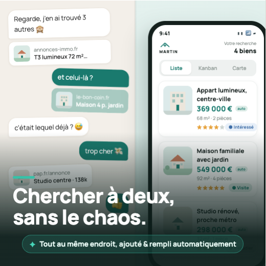 Exemple de publicité Meta pour un couple qui organise sa recherche immobilière