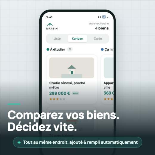 Exemple de publicité Meta pour un investisseur qui compare des biens